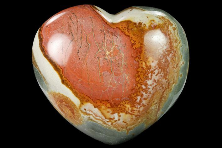 Wide, Polychrome Jasper Heart - Madagascar #167321